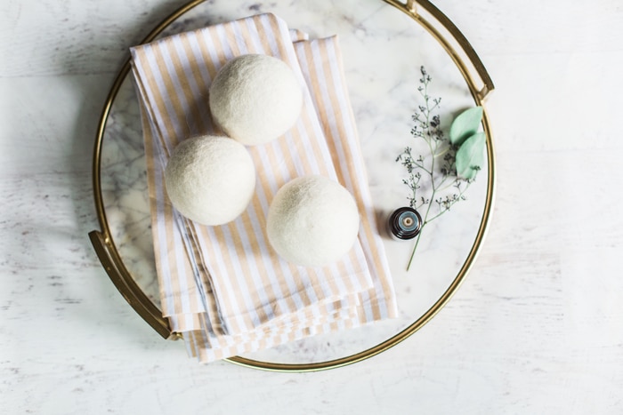 wool dryer ball non toxic essential oil stock photo by wellnessstockshop.com