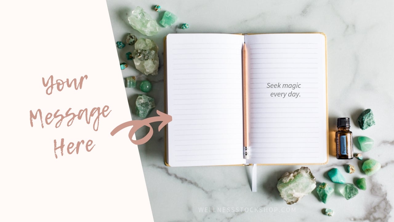 Journal mockup stock photo for your essential oils business