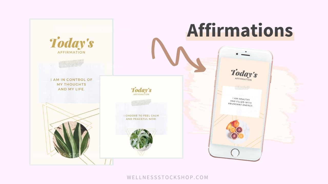 Done for you affirmation graphics and stock photos