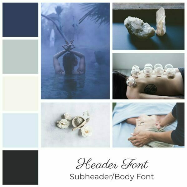 moody blue spa skin massage brand board kit by Wellness Stock Shop