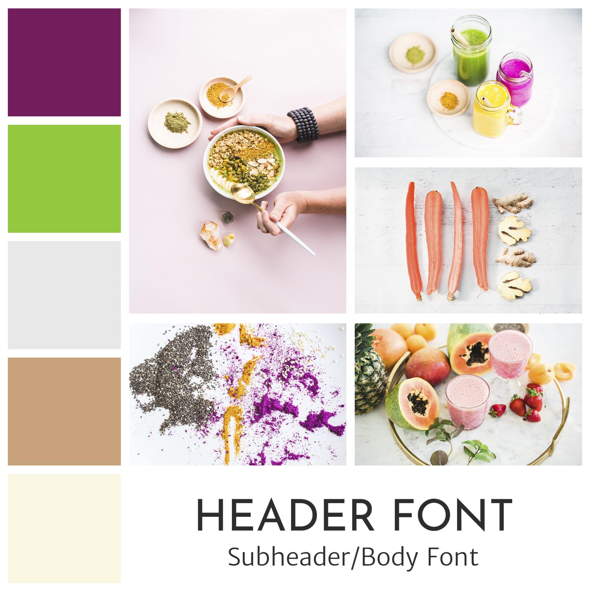 health coach smoothie brand board kit by Wellness Stock Shop