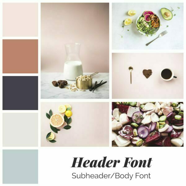 health coach brand board pink minimalist by Wellness Stock Shop