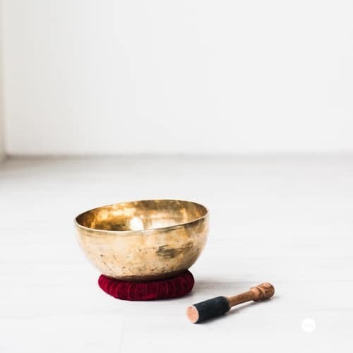 meditation sound therapy stock photo