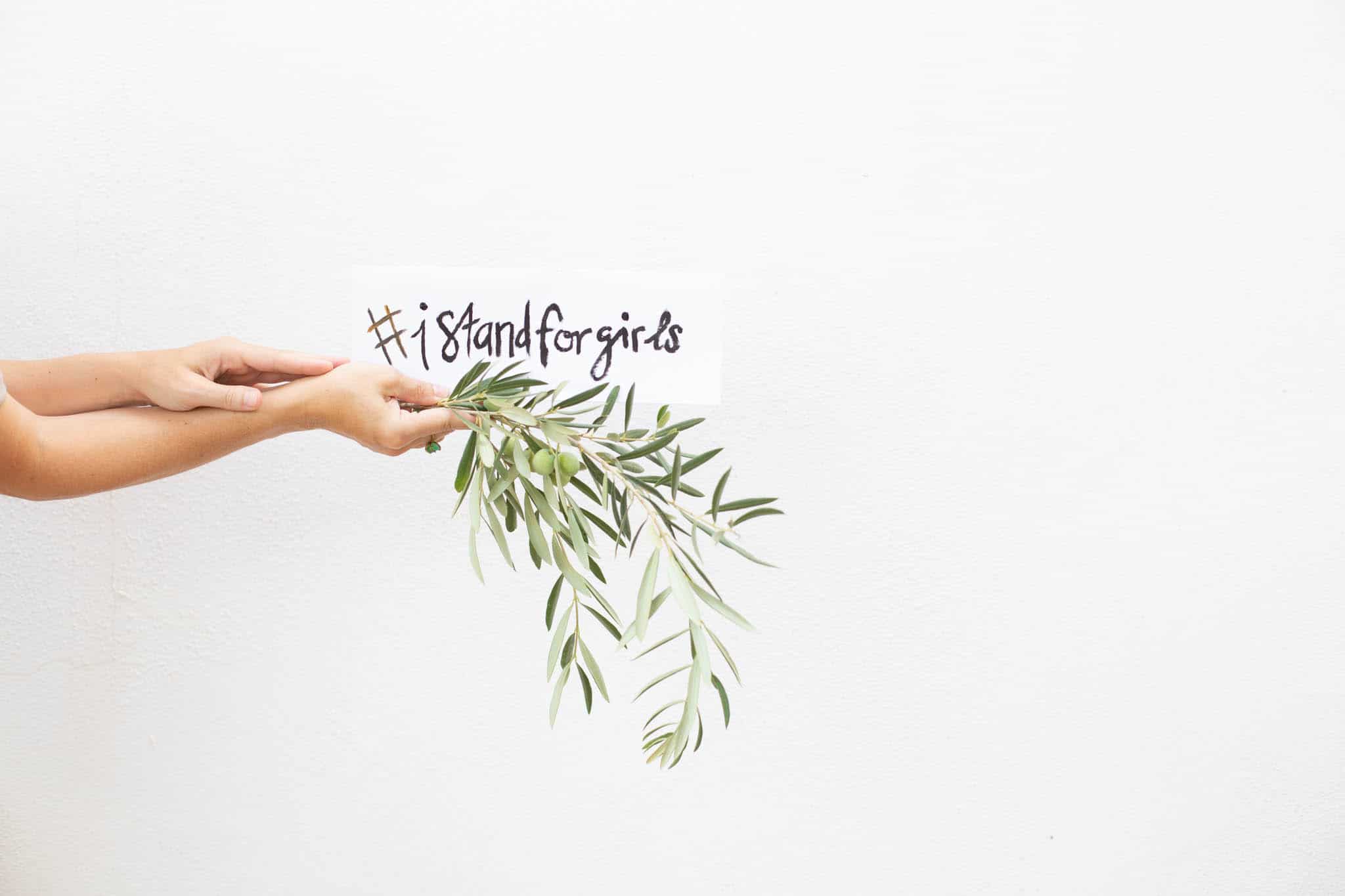 I stand for girls Kurandza campaign sign